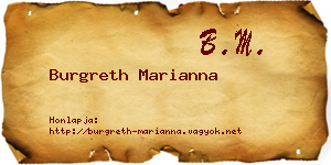 Burgreth Marianna névjegykártya